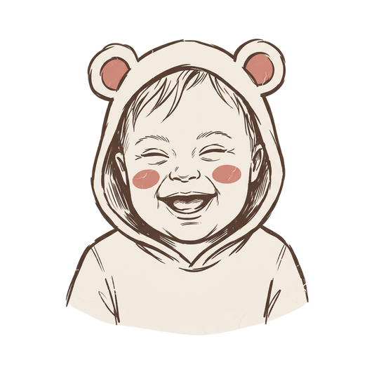 Ecstatic Laugh in Bear Hoodie