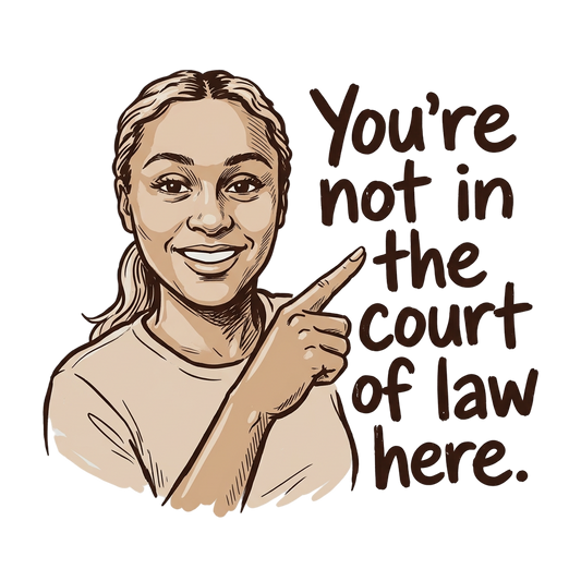 Not in the Court of Law Here