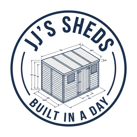 JJ's Sheds Built in a Day Badge