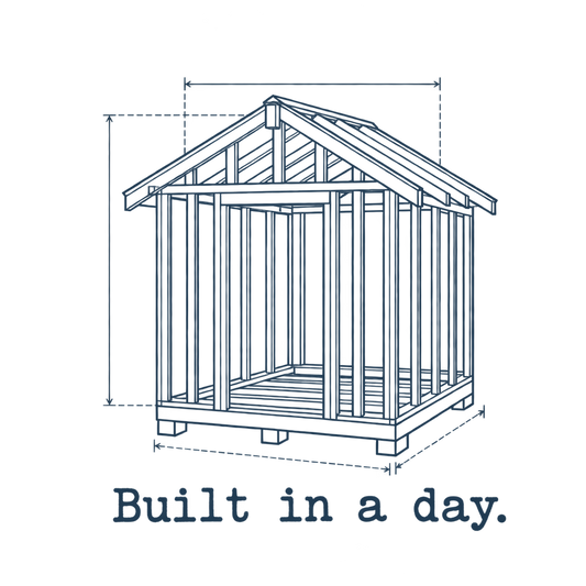 Blueprint Style Shed Built in a Day