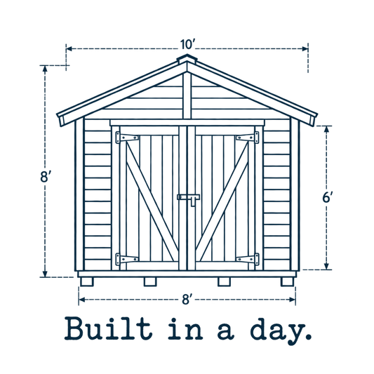 Blueprint Style Shed Built in a Day