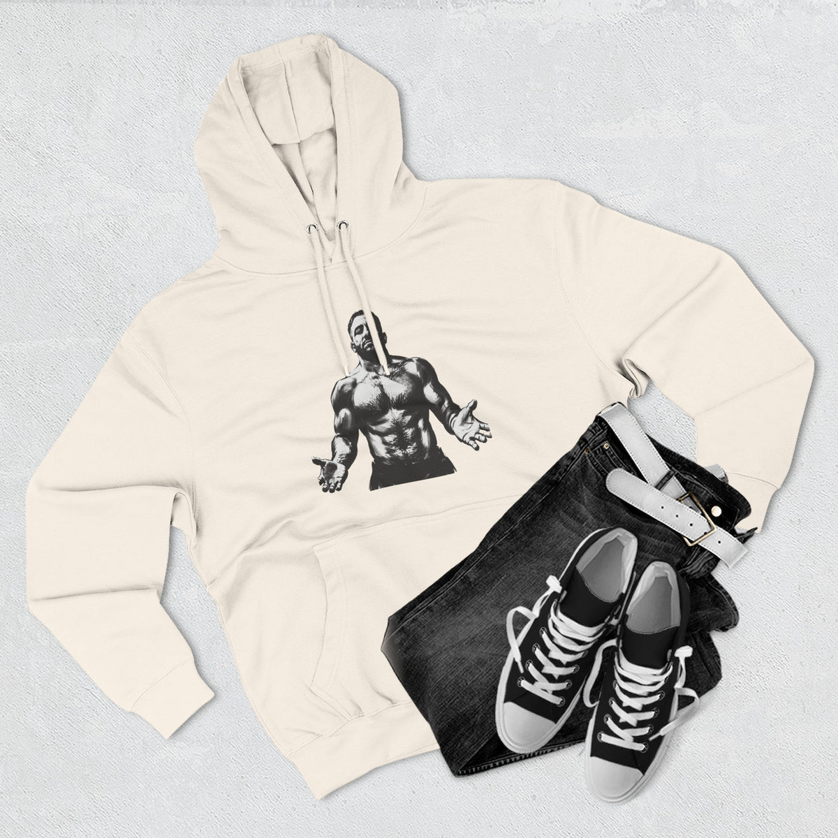 Three-Panel Fleece Hoodie