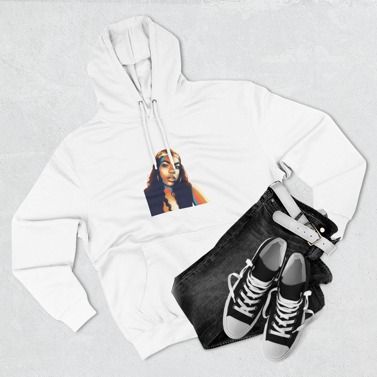 Three-Panel Fleece Hoodie