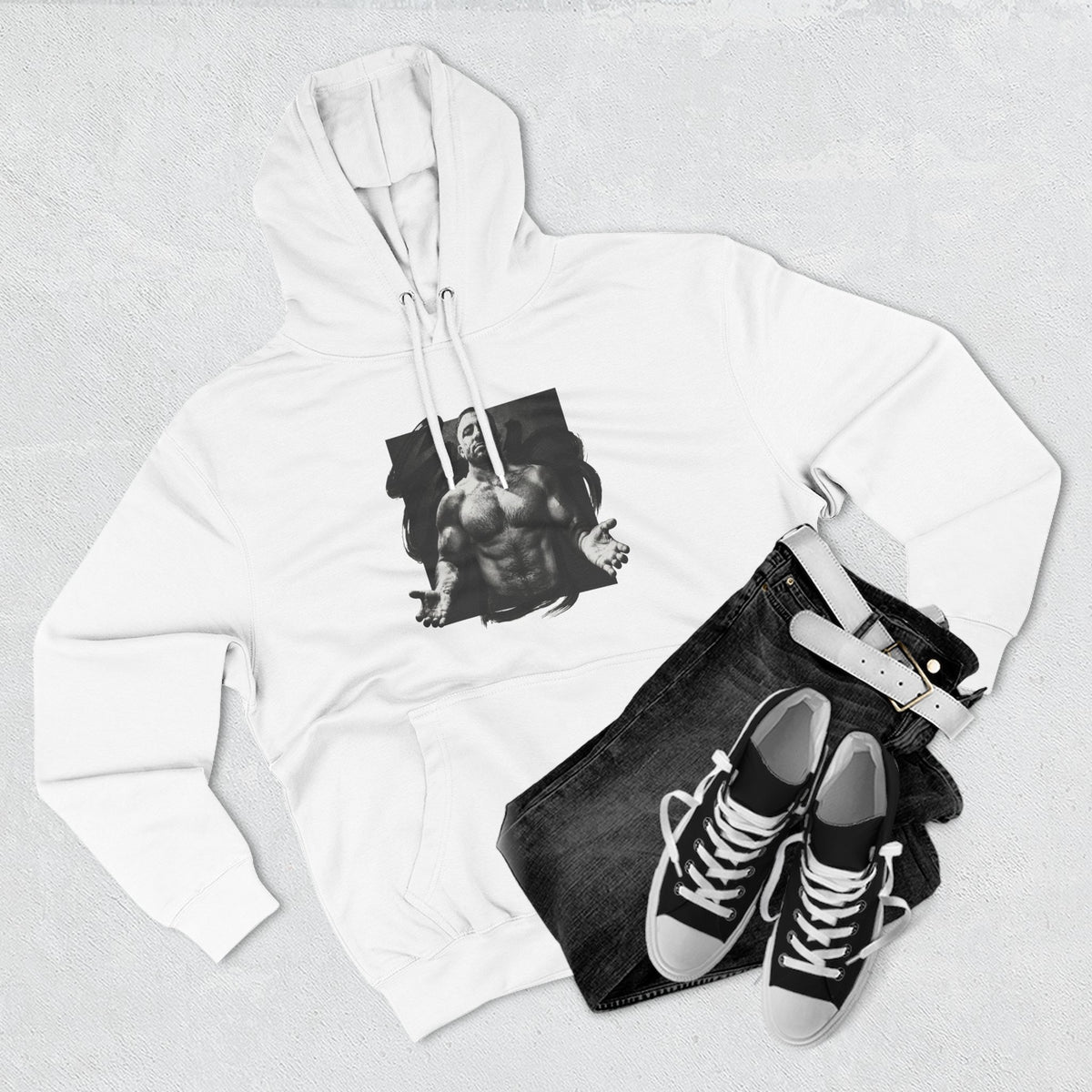 Three-Panel Fleece Hoodie