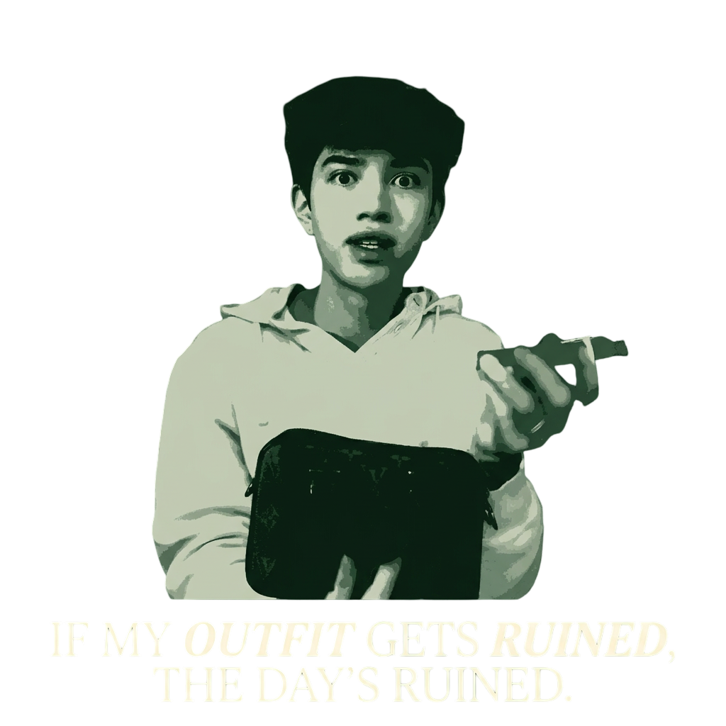 IF MY OUTFIT GETS RUINED, THE DAY'S RUINED.