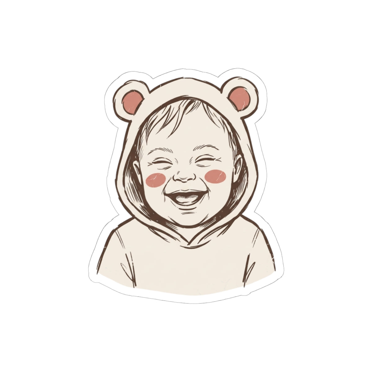Ecstatic Laugh in Bear Hoodie