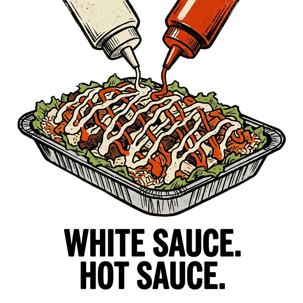 White Sauce. Hot Sauce.
