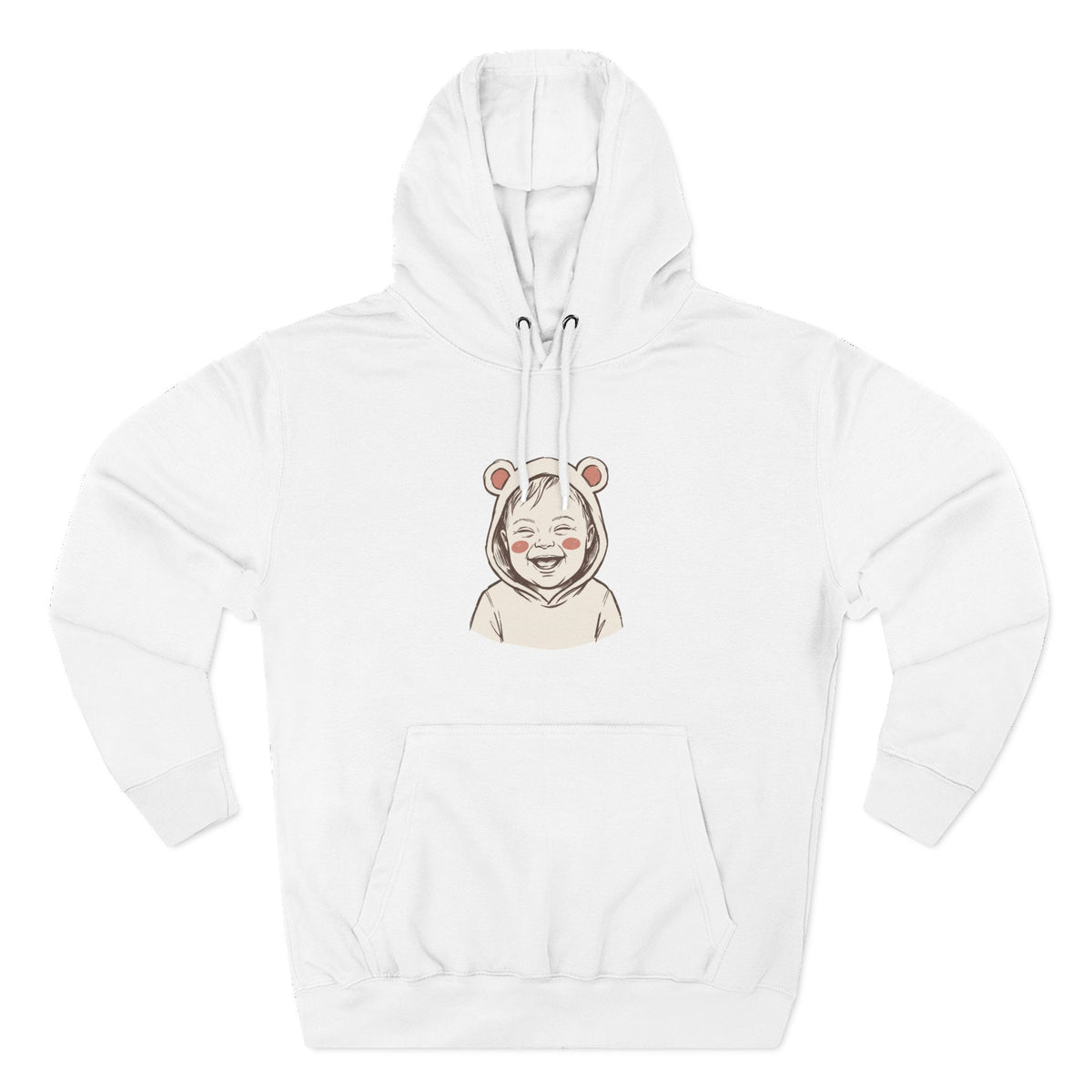 Ecstatic Laugh in Bear Hoodie