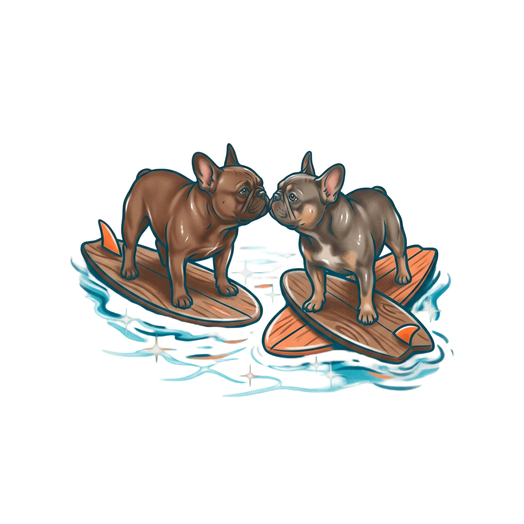 Surfing French Bulldogs