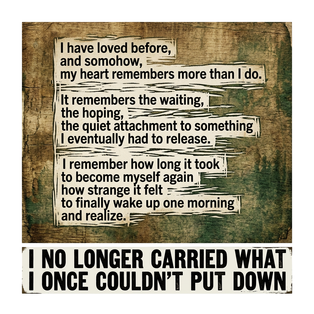 I no longer carried what I once couldn't put down