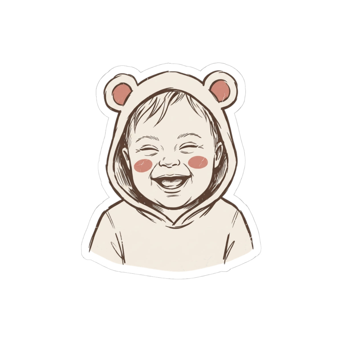 Ecstatic Laugh in Bear Hoodie