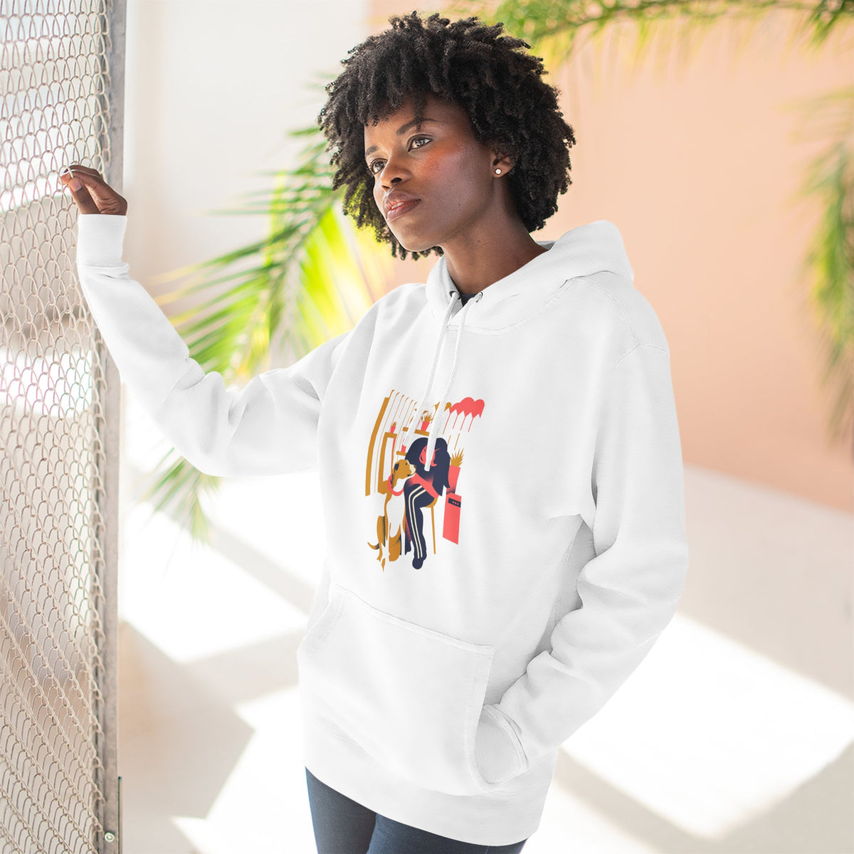 Three-Panel Fleece Hoodie