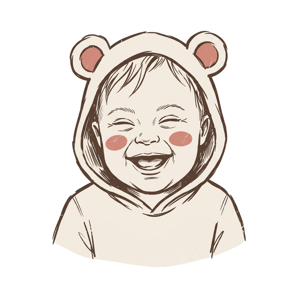 Ecstatic Laugh in Bear Hoodie
