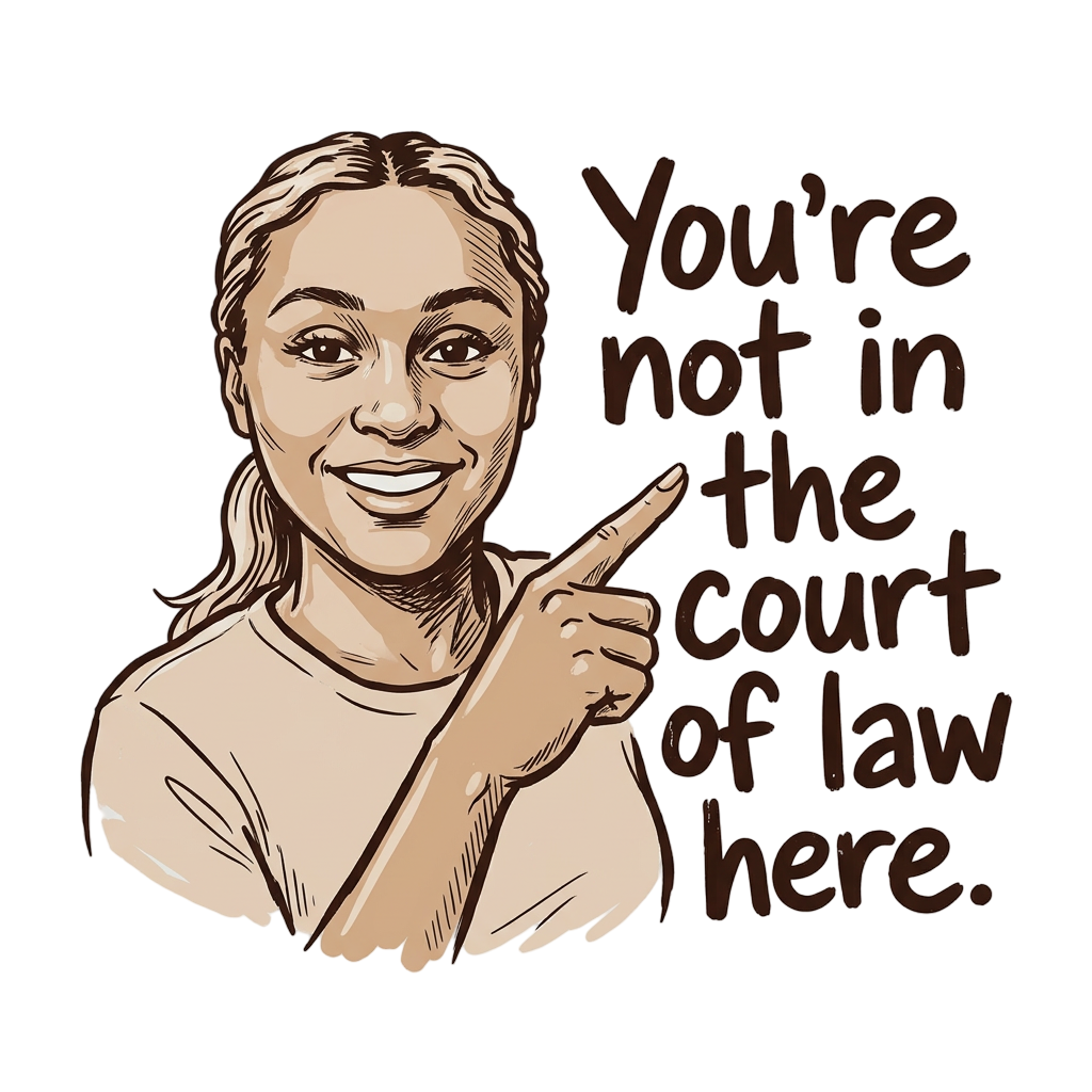 Not in the Court of Law Here