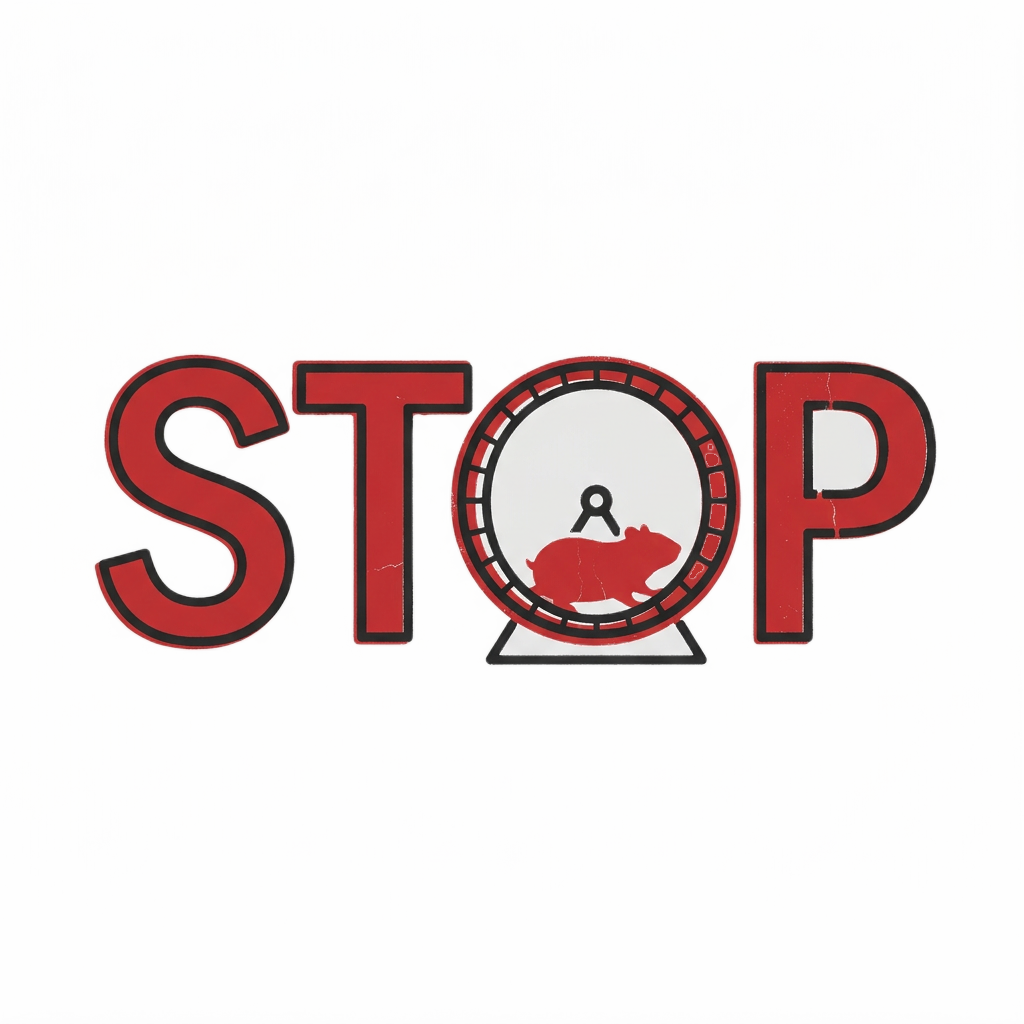 STOP Hamster Wheel Graphic