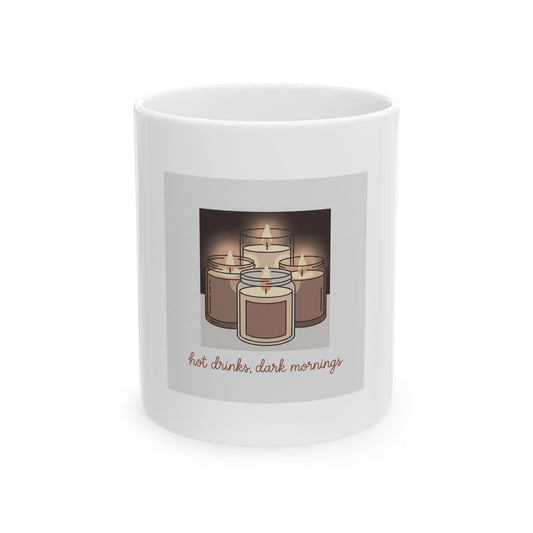 hot drinks, dark mornings