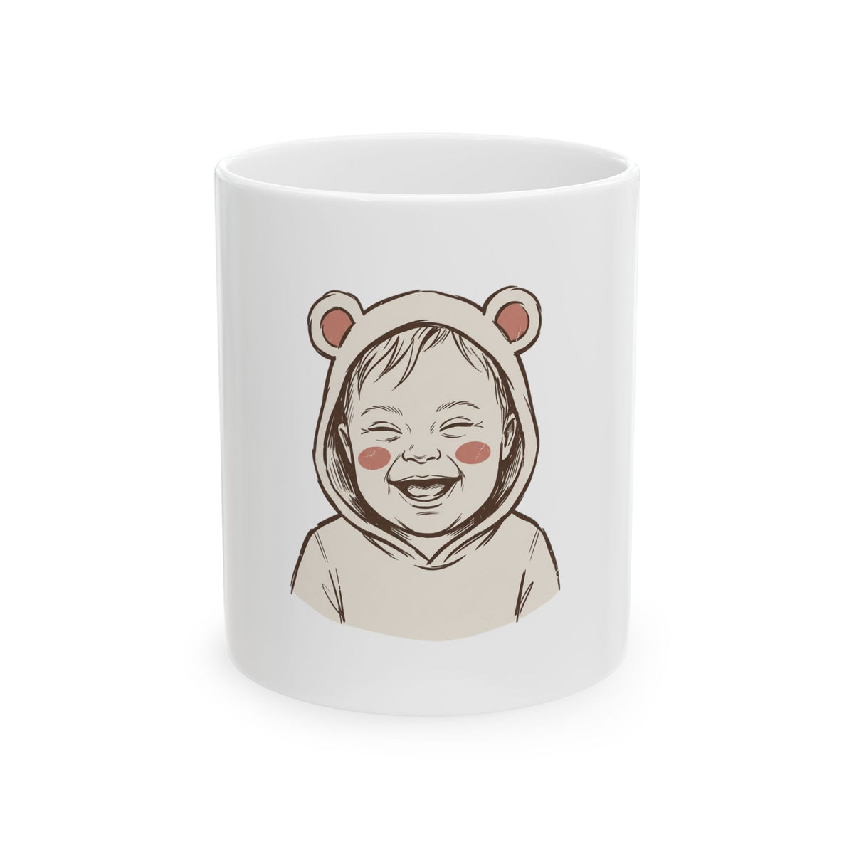 Ecstatic Laugh in Bear Hoodie