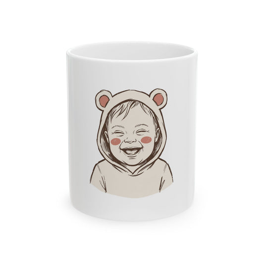 Ecstatic Laugh in Bear Hoodie