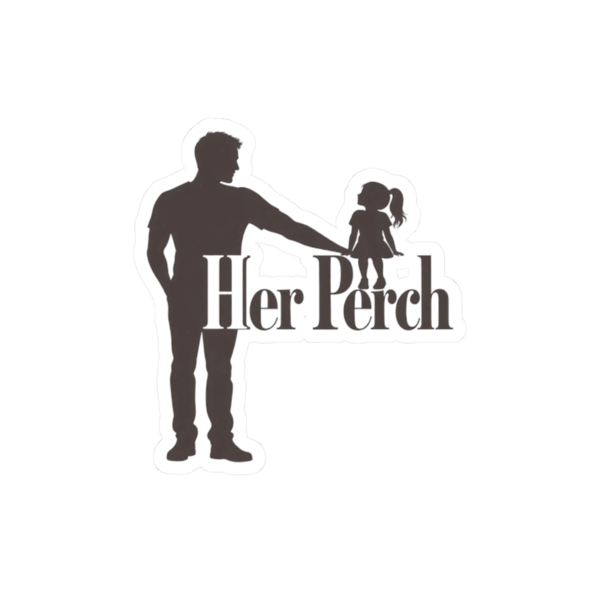 Father Daughter Perch Silhouette