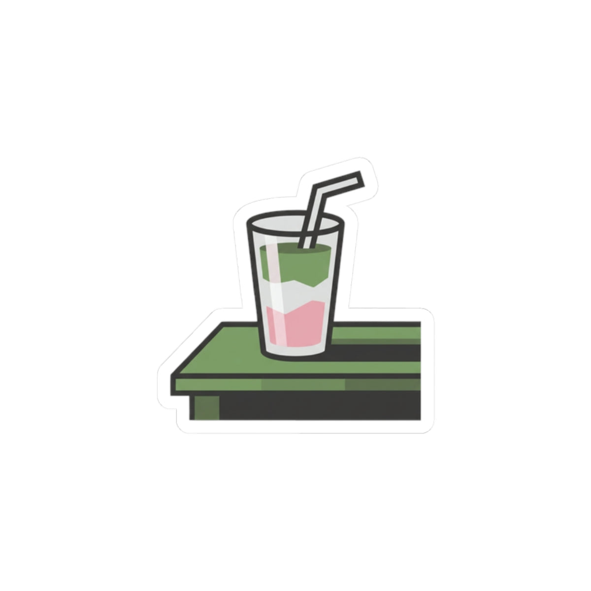Aesthetic Layered Matcha Drink