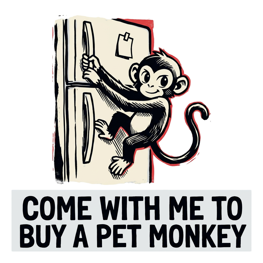 come with me to buy a pet monkey