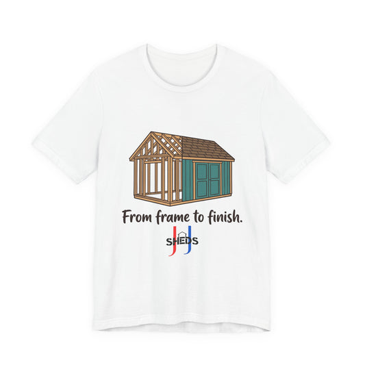 From Frame to Finish - JJ Sheds Logo