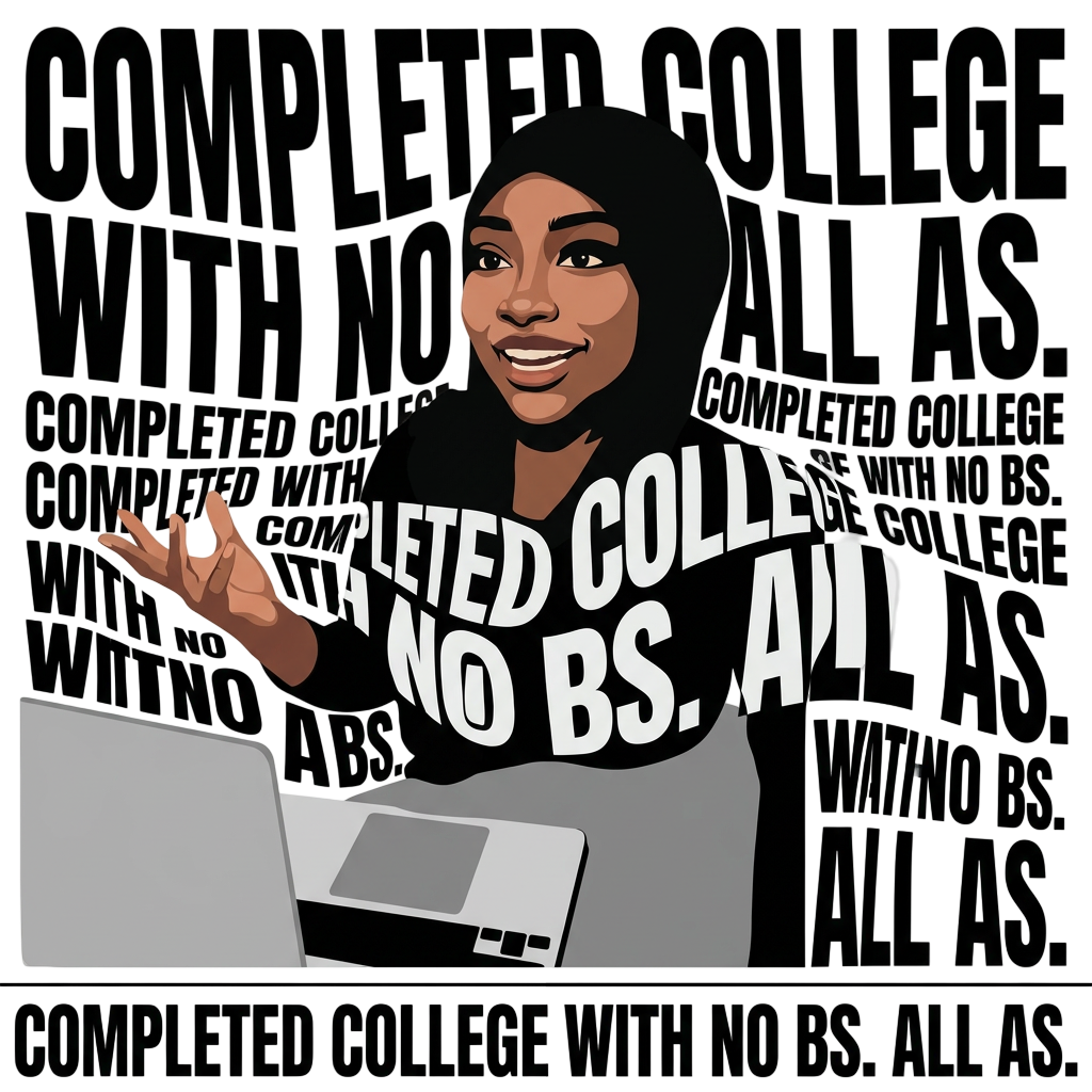 Completed college with no Bs. All As.