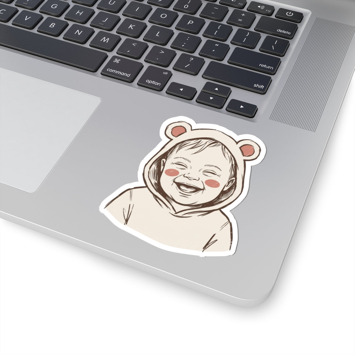 Ecstatic Laugh in Bear Hoodie
