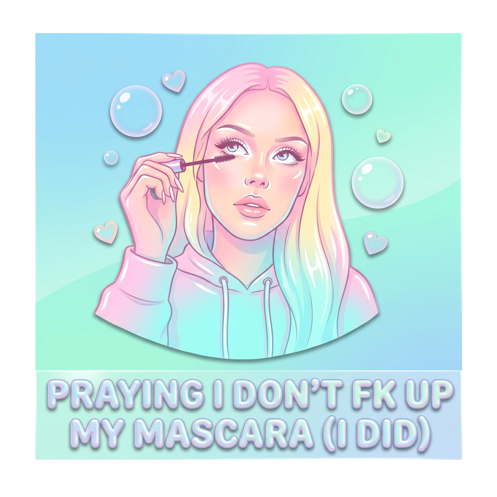 praying i don't fk up my mascara (i did)