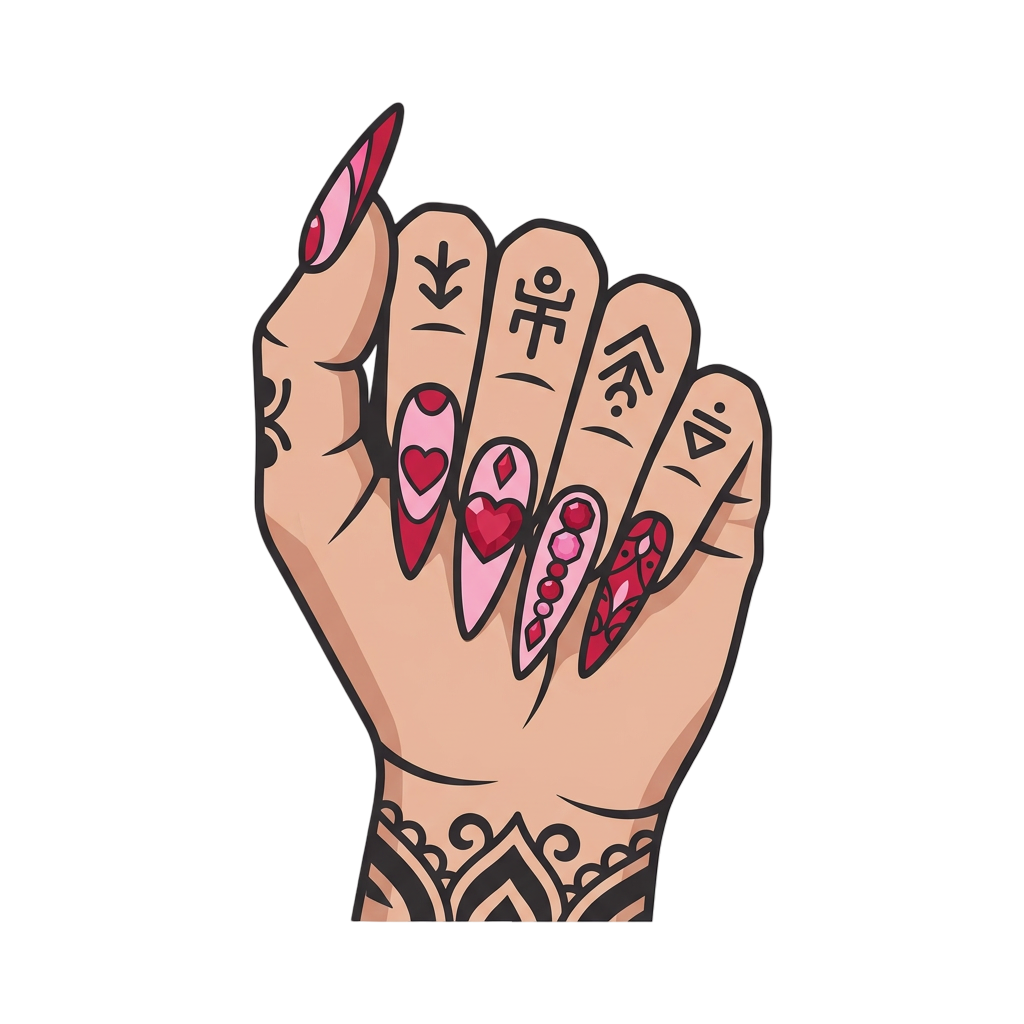 Finished Valentine's Nails