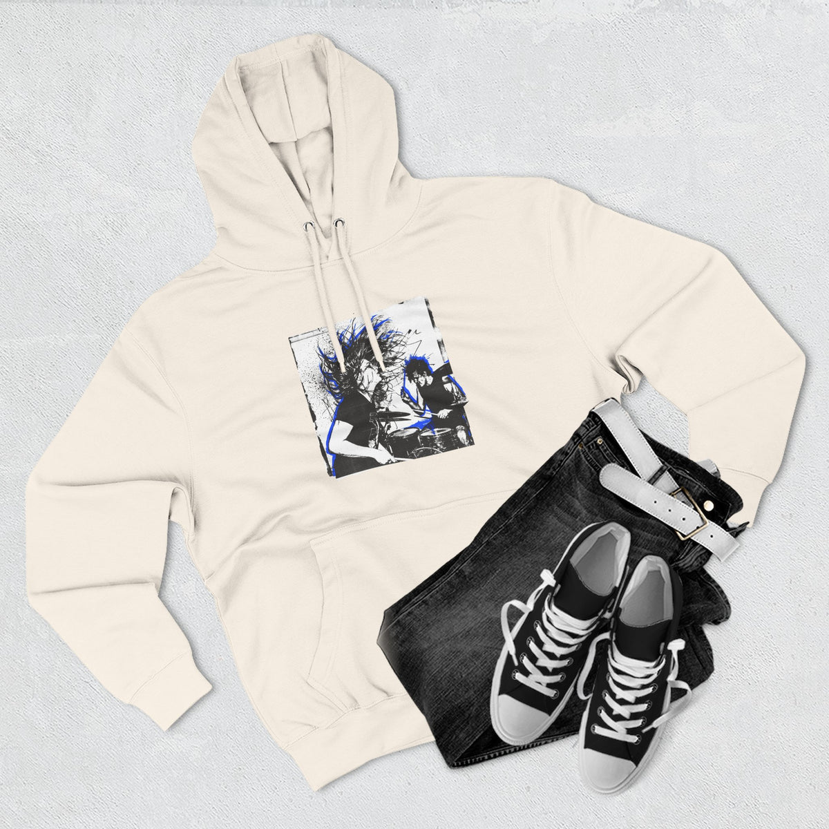 Three-Panel Fleece Hoodie