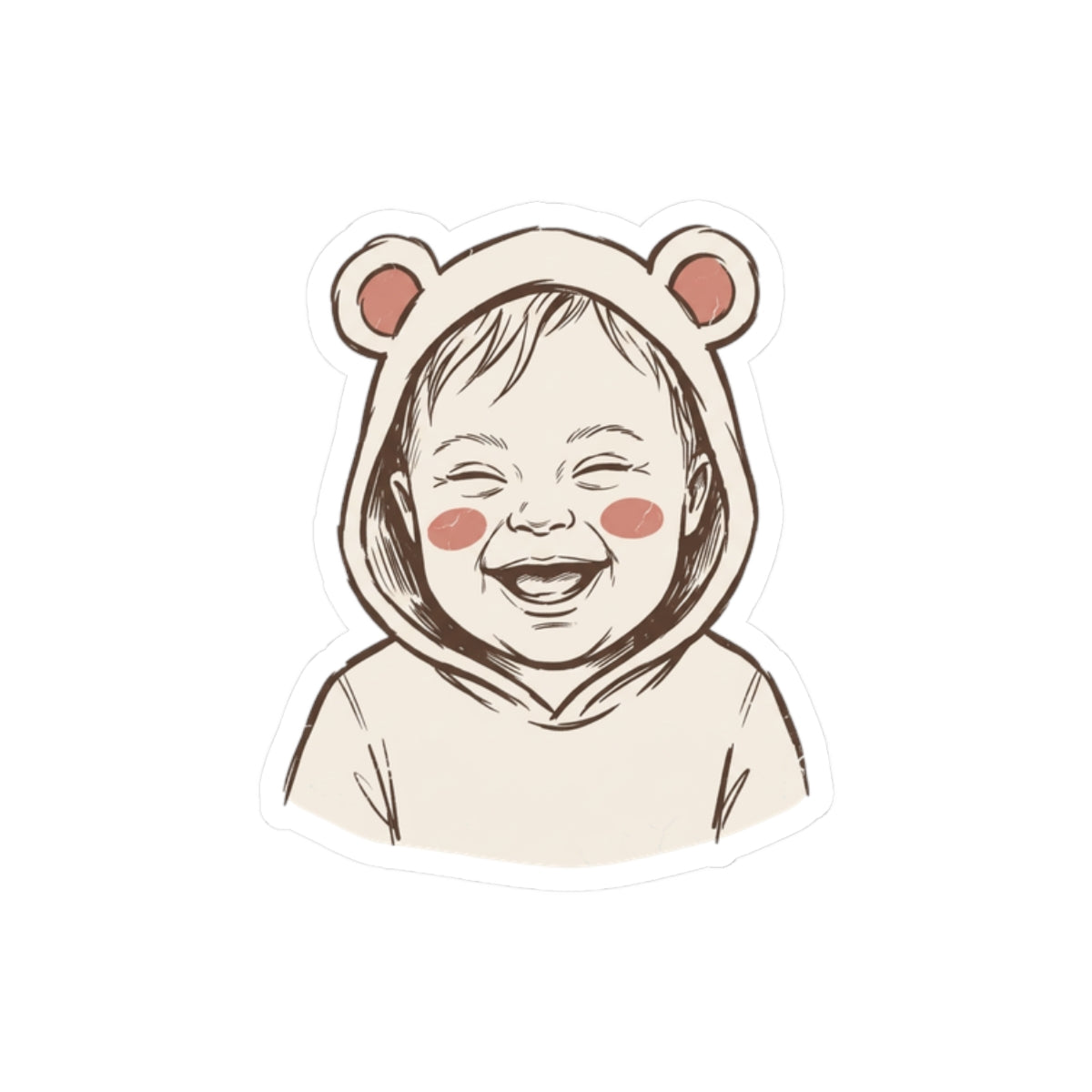 Ecstatic Laugh in Bear Hoodie