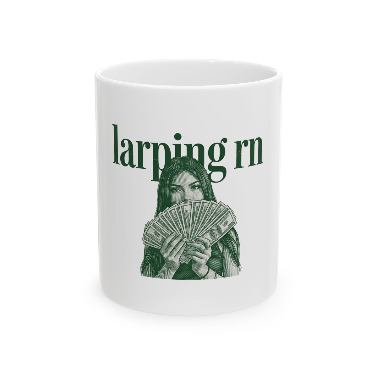 Fanning face with cash