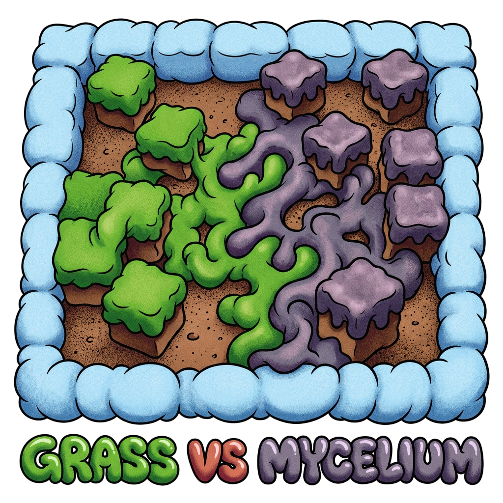 Grass vs Mycelium