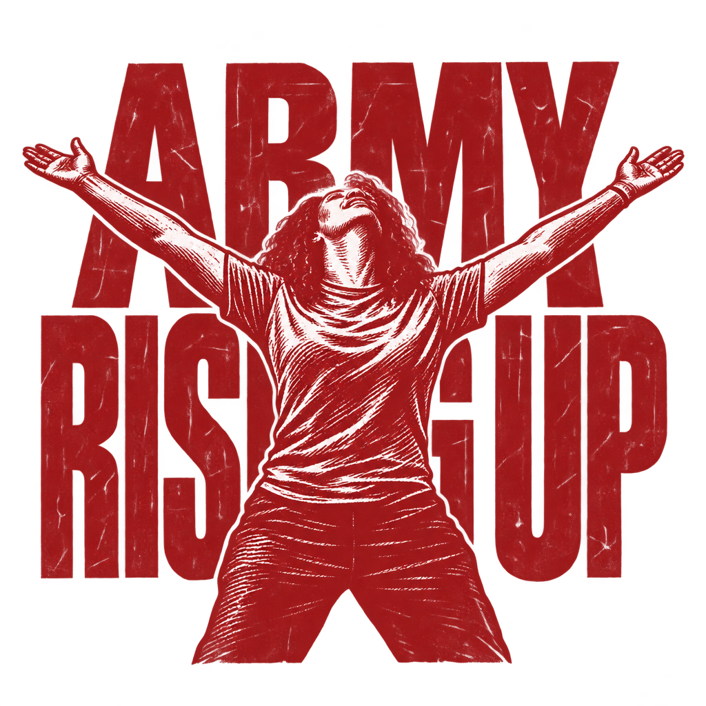 Army Rising Up Victory Pose