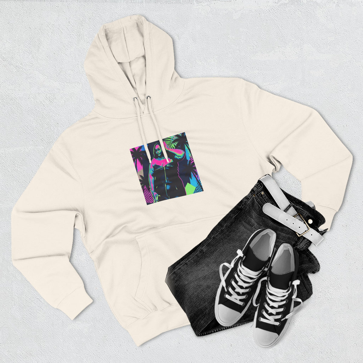 Three-Panel Fleece Hoodie