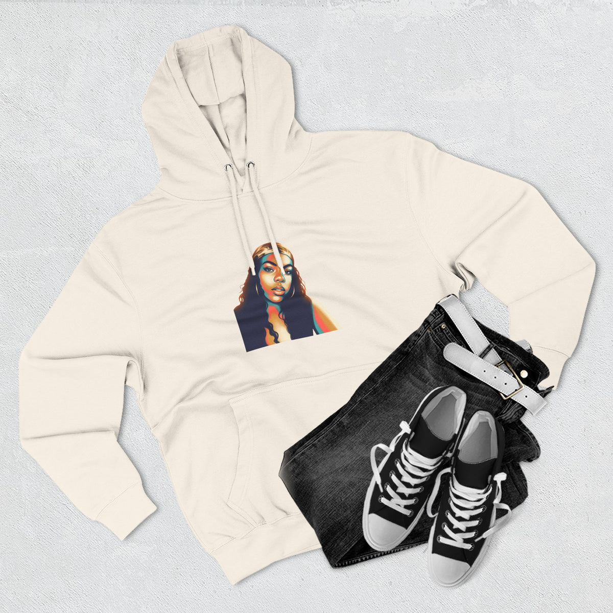 Three-Panel Fleece Hoodie