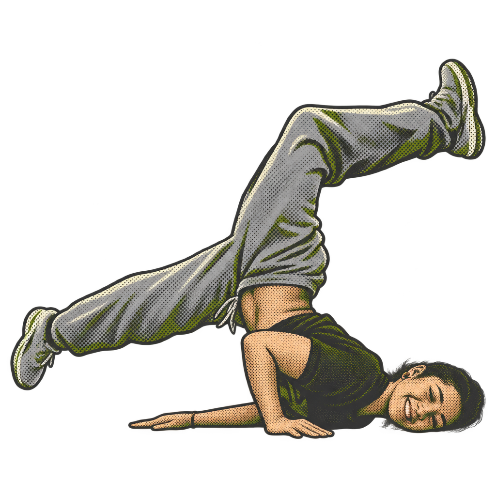 Smiling Breakdance Freeze