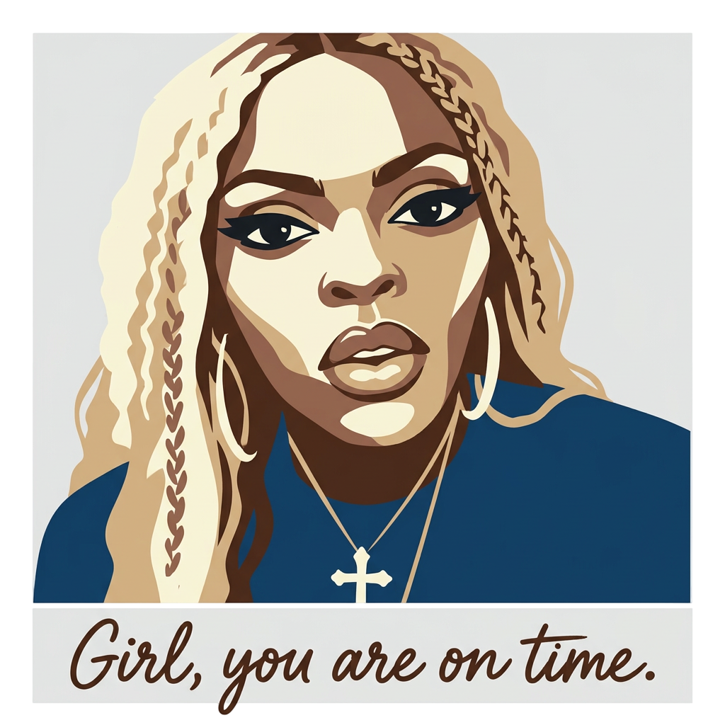 Girl, you are on time.